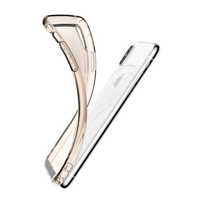 Baseus - iPhone XS Max Hülle - Ultrarobuster Rahmen - Safety Airbags Series - transparent/gold