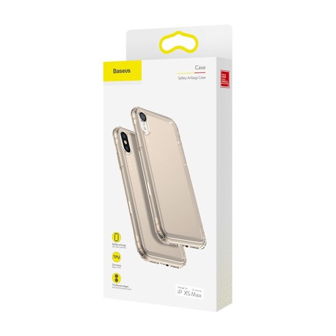 Baseus - iPhone XS Max Hülle - Ultrarobuster Rahmen - Safety Airbags Series - transparent/gold