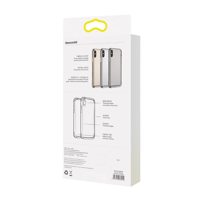Baseus - iPhone XS Max Hülle - Ultrarobuster Rahmen - Safety Airbags Series - transparent/gold