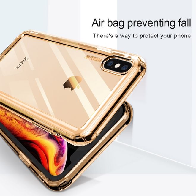Baseus - iPhone XS Max Hülle - Ultrarobuster Rahmen - Safety Airbags Series - transparent/gold