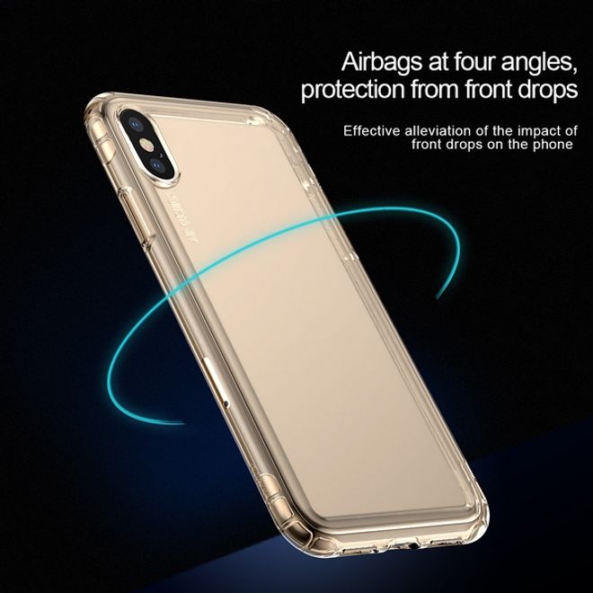 Baseus - iPhone XS Max Hülle - Ultrarobuster Rahmen - Safety Airbags Series - transparent/gold