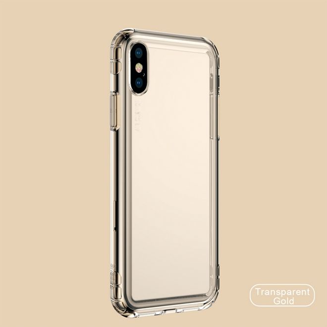 Baseus - iPhone XS Max Hülle - Ultrarobuster Rahmen - Safety Airbags Series - transparent/gold