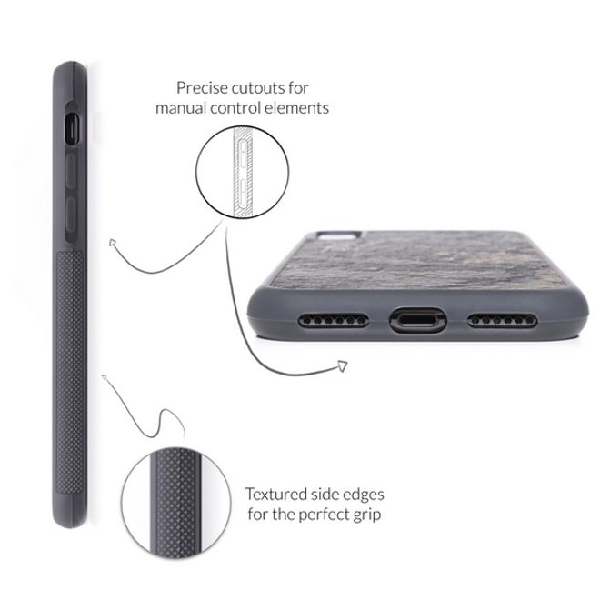 WOODCESSORIES - iPhone XS Max Hülle - Stone Series - Granite Gray