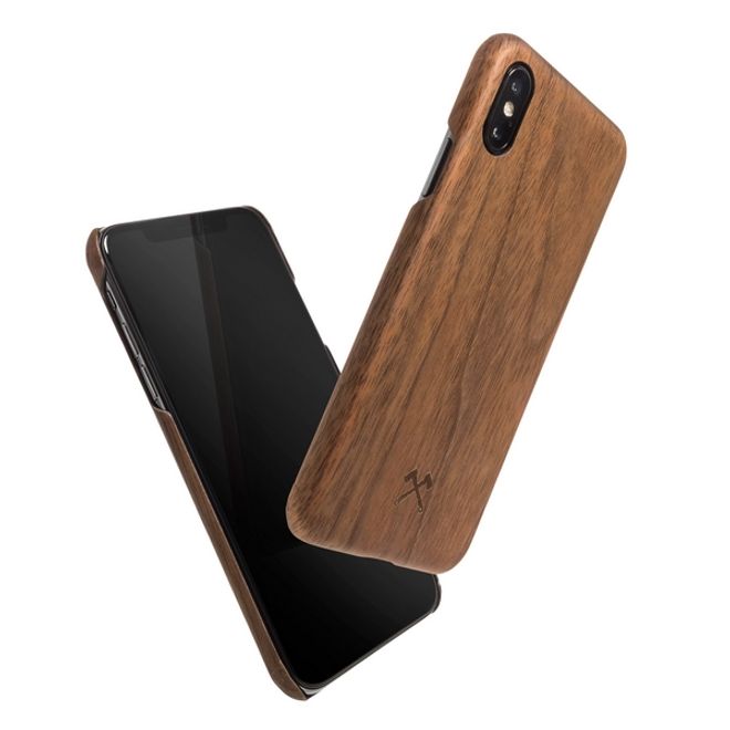 WOODCESSORIES - iPhone XS Max Hülle - Echtholz Slim Series - Walnuss