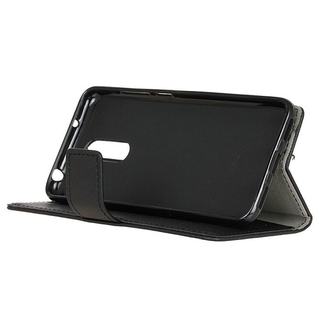 Nokia 3.1 Plus Handy Hülle - Classic III Leder Bookcover Series - schwarz