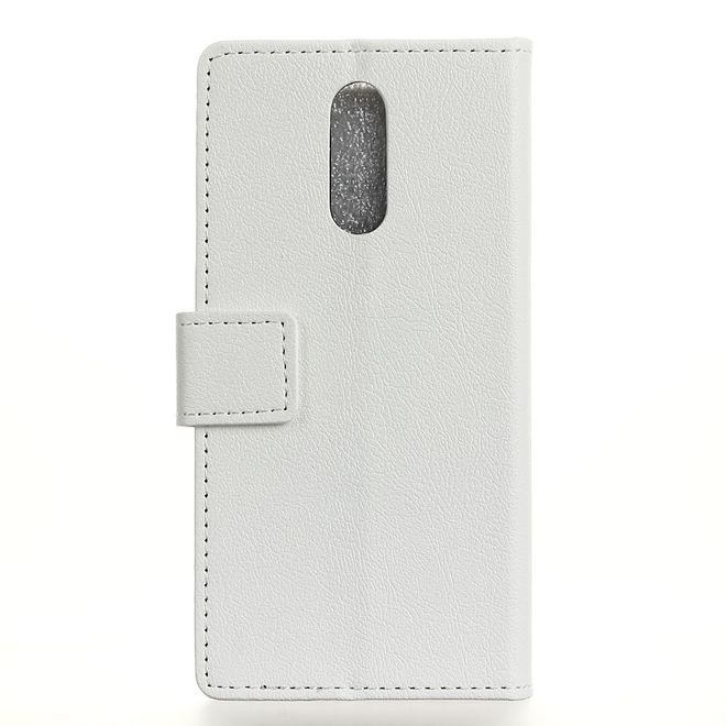 Nokia 3.1 Plus Handy Hülle - Classic III Leder Bookcover Series - weiss