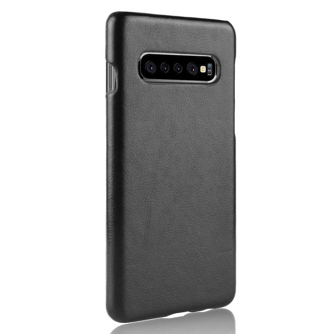 Samsung Galaxy S10 Plus Hülle - Hardcase mit Litchitextur - schwarz