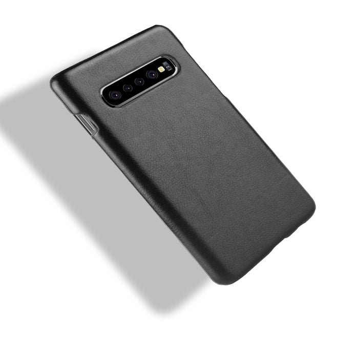 Samsung Galaxy S10 Plus Hülle - Hardcase mit Litchitextur - schwarz