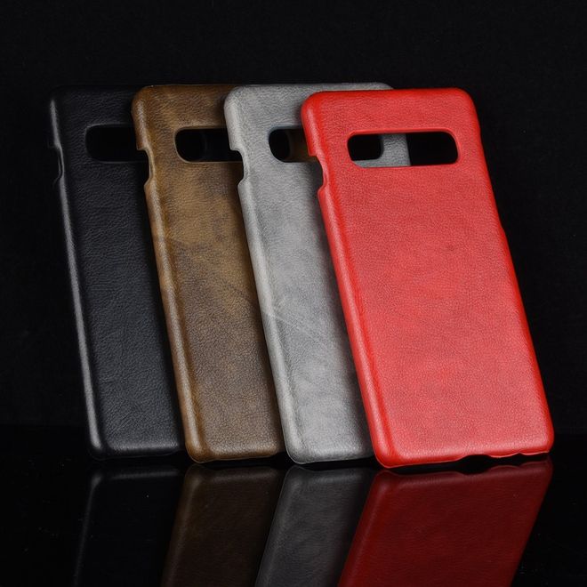 Samsung Galaxy S10 Plus Hülle - Hardcase mit Litchitextur - schwarz