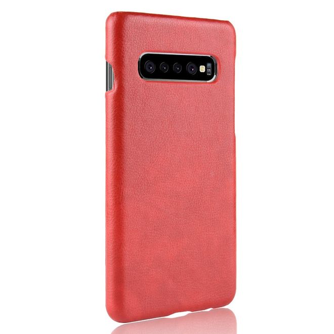Samsung Galaxy S10 Plus Hülle - Hardcase mit Litchitextur - rot