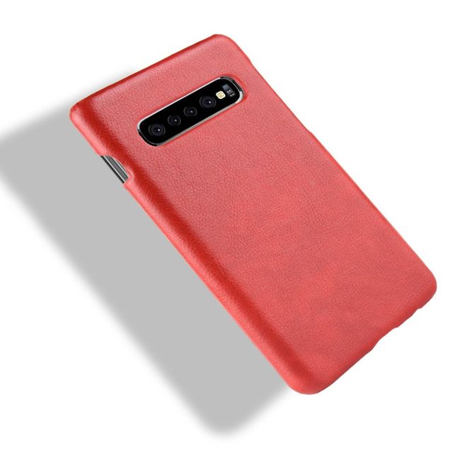 Samsung Galaxy S10 Plus Hülle - Hardcase mit Litchitextur - rot