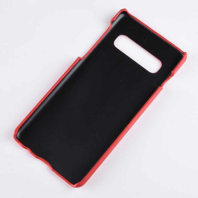Samsung Galaxy S10 Plus Hülle - Hardcase mit Litchitextur - rot