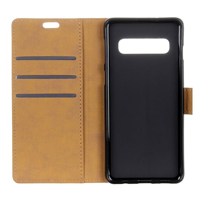 Samsung Galaxy S10 Handy Hülle - Classic II Leder Bookcover Series - schwarz
