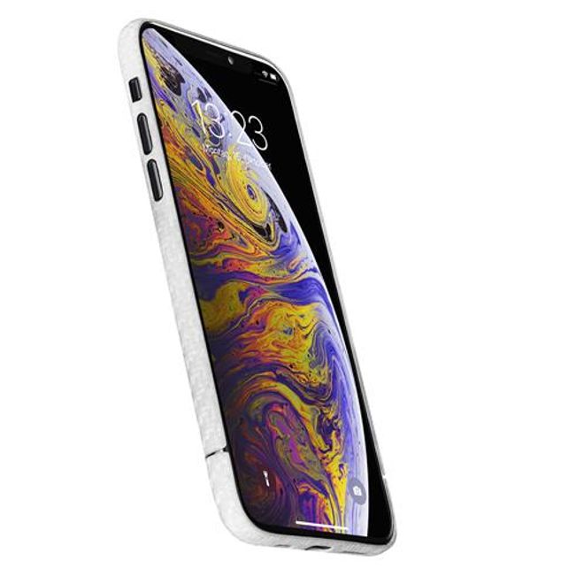 VIVERSIS - iPhone XS Max Handyhülle aus 100% Komposit Karbon - Made in Germany - weiss