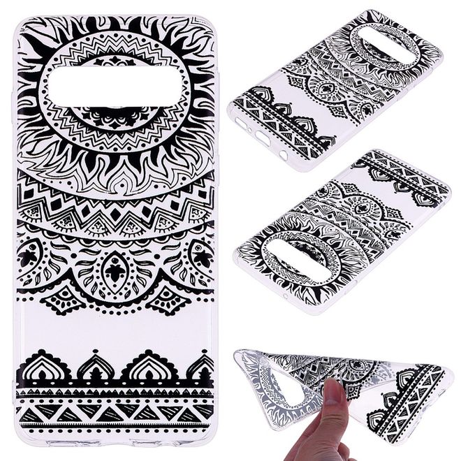Samsung Galaxy S10 Plus Handyhülle - Softcase Image Plastik Series - schwarzes Muster