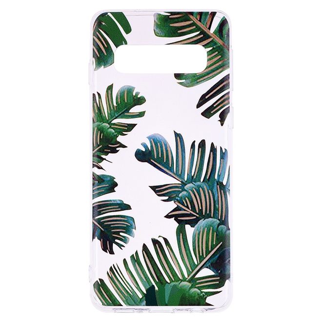 Samsung Galaxy S10e Handyhülle - Softcase Image Plastik Series - grüne Blätter