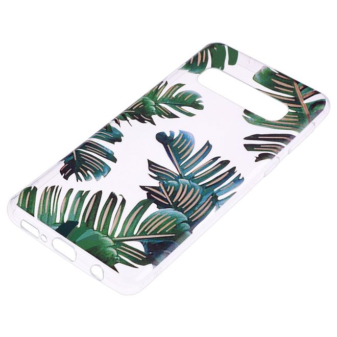 Samsung Galaxy S10e Handyhülle - Softcase Image Plastik Series - grüne Blätter