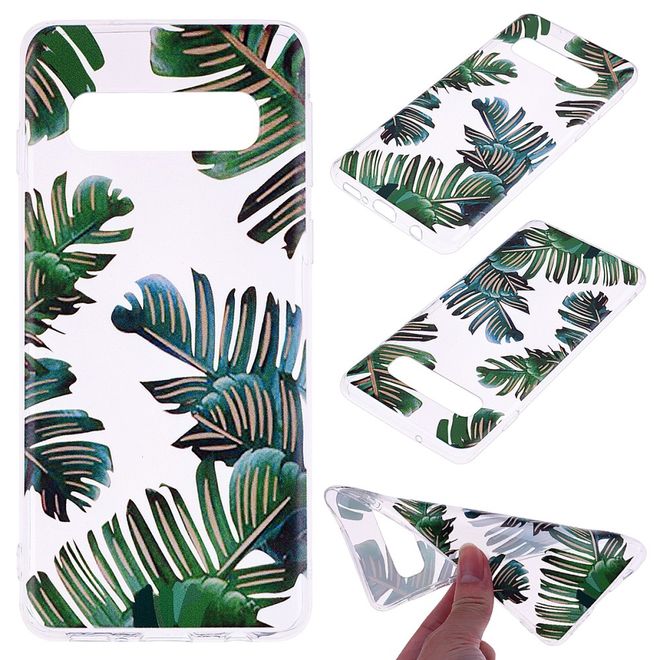 Samsung Galaxy S10e Handyhülle - Softcase Image Plastik Series - grüne Blätter