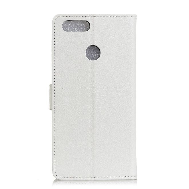 Huawei Honor View 20 Handy Hülle - Litchi Leder Bookcover Series - weiss