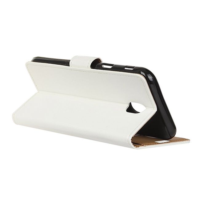 Wiko Sunny 3 Mini Handy Hülle - Classic II Leder Bookcover Series - weiss