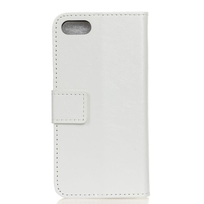 Wiko Sunny 3 Handyhülle - Crazy Horse Leder Bookcover Series - weiss