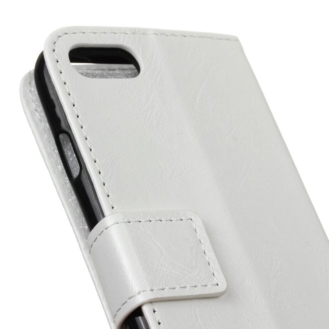 Wiko Sunny 3 Handyhülle - Crazy Horse Leder Bookcover Series - weiss
