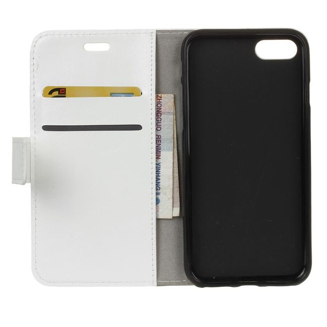 Wiko Sunny 3 Handyhülle - Crazy Horse Leder Bookcover Series - weiss