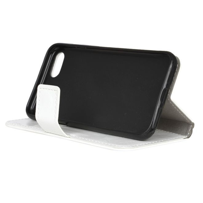 Wiko Sunny 3 Handyhülle - Crazy Horse Leder Bookcover Series - weiss
