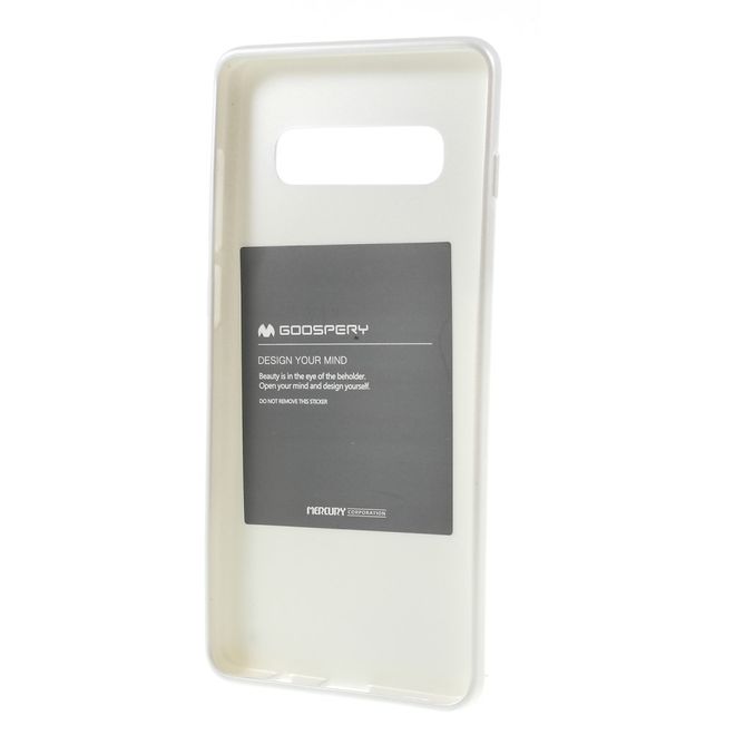 Goospery - Samsung Galaxy S10 Plus Handy Hülle - TPU Soft Case - i Jelly Metal Series - silber