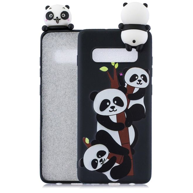 Samsung Galaxy S10 Plus Hülle - Softcase aus TPU mit Figürchen - süsse Pandas