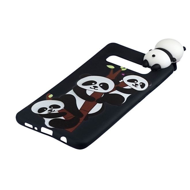 Samsung Galaxy S10 Plus Hülle - Softcase aus TPU mit Figürchen - süsse Pandas