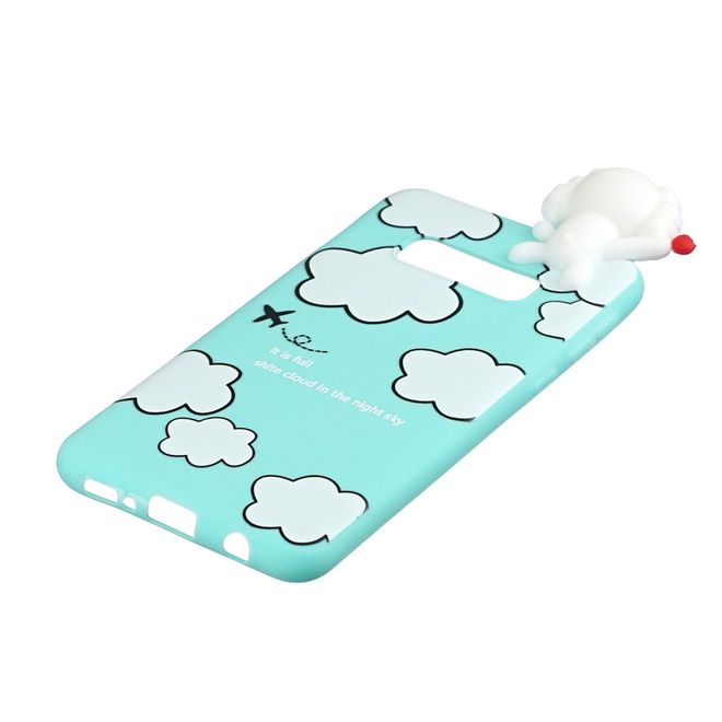 Samsung Galaxy S10e Hülle - Softcase aus TPU mit Figürchen - weisse Wolken