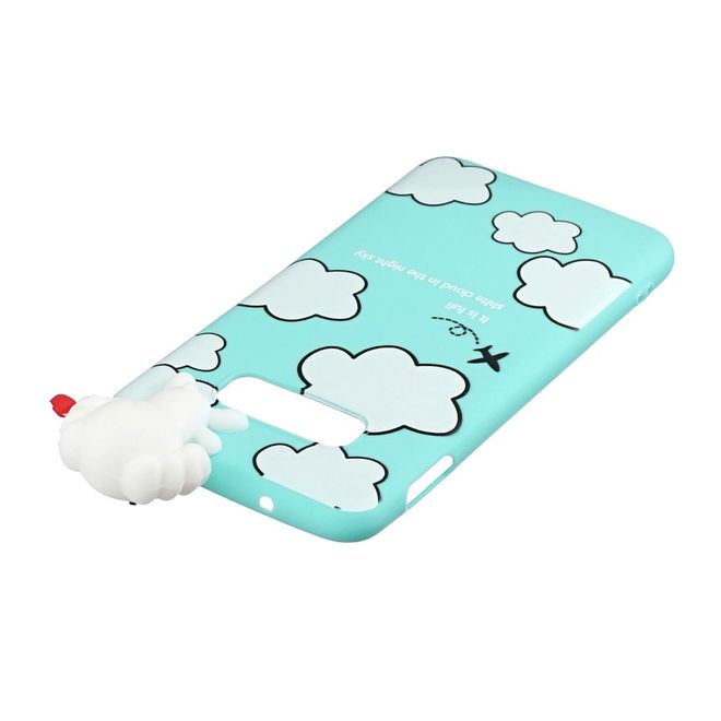 Samsung Galaxy S10e Hülle - Softcase aus TPU mit Figürchen - weisse Wolken