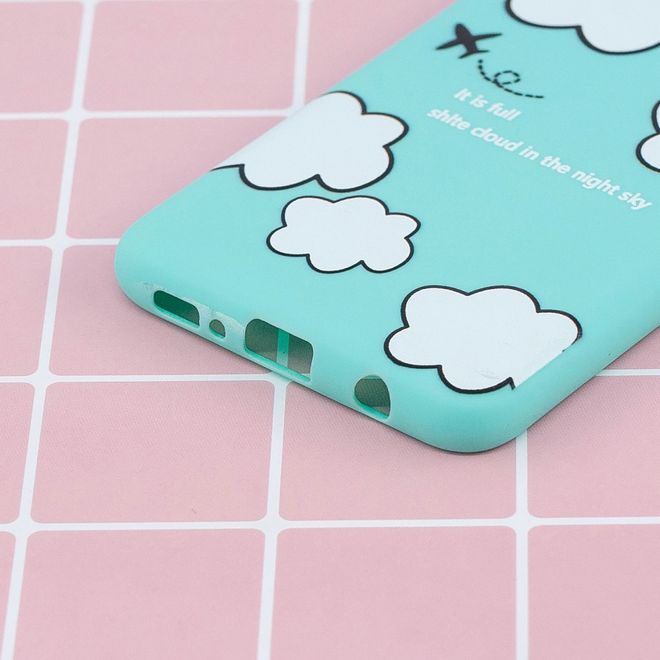 Samsung Galaxy S10e Hülle - Softcase aus TPU mit Figürchen - weisse Wolken