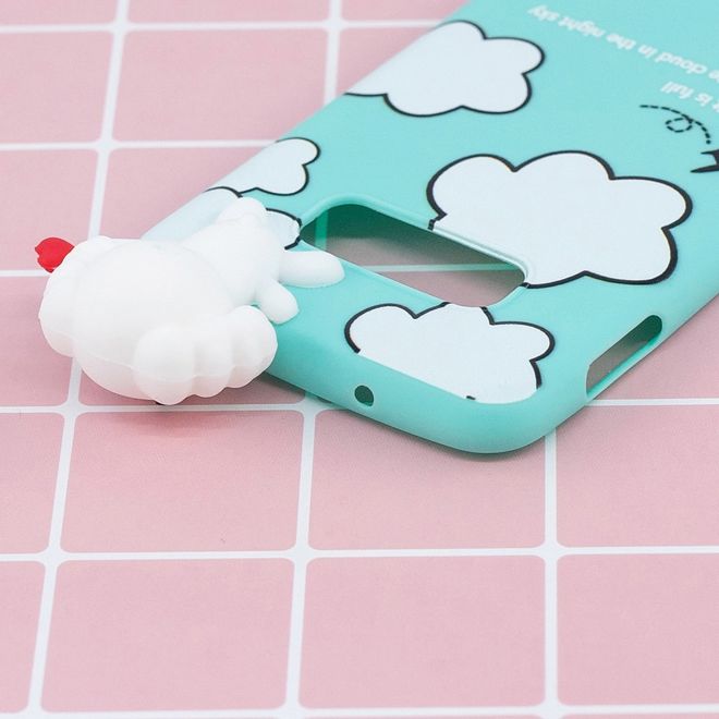 Samsung Galaxy S10e Hülle - Softcase aus TPU mit Figürchen - weisse Wolken