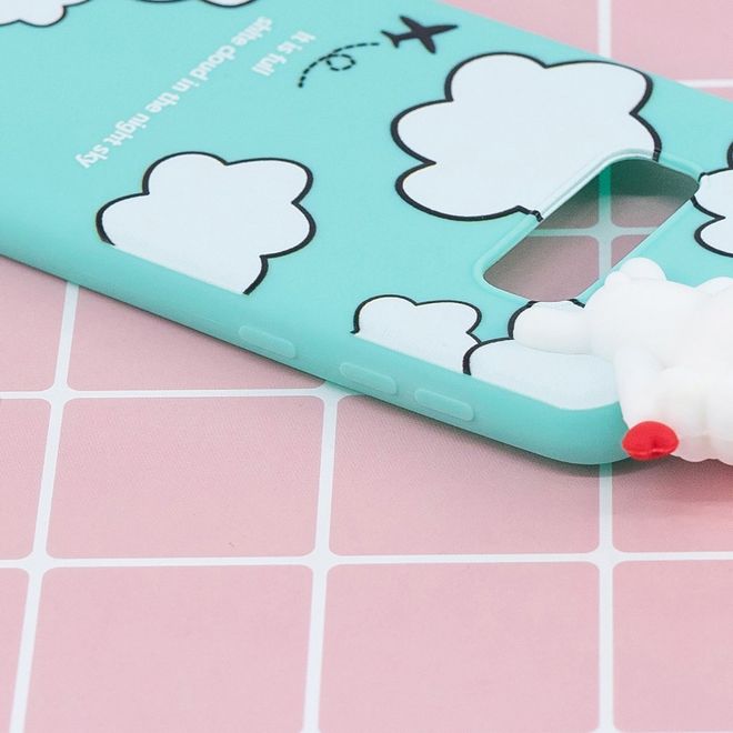 Samsung Galaxy S10e Hülle - Softcase aus TPU mit Figürchen - weisse Wolken