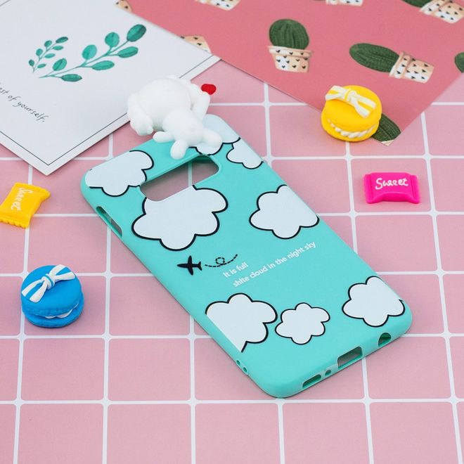 Samsung Galaxy S10e Hülle - Softcase aus TPU mit Figürchen - weisse Wolken