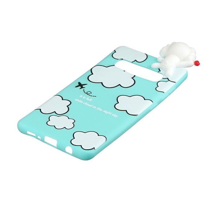 Samsung Galaxy S10 Hülle - Softcase aus TPU mit Figürchen - weisse Wolken