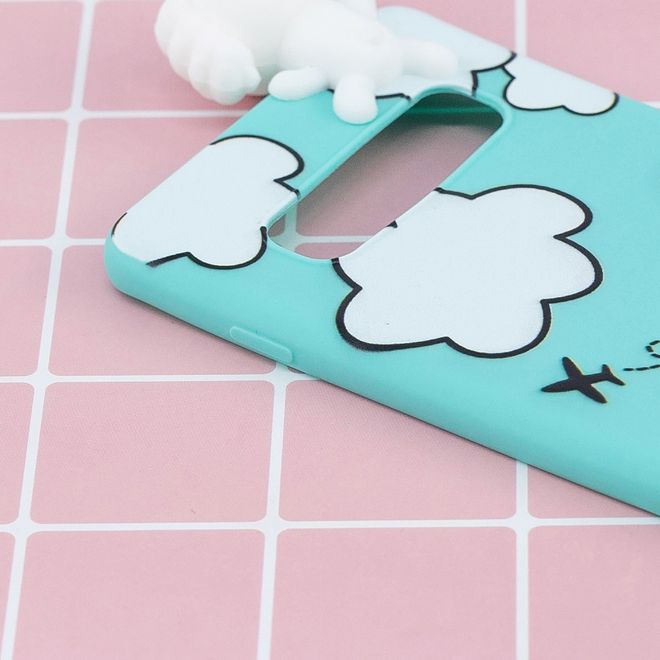 Samsung Galaxy S10 Hülle - Softcase aus TPU mit Figürchen - weisse Wolken