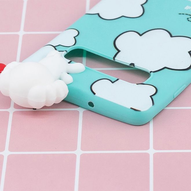 Samsung Galaxy S10 Hülle - Softcase aus TPU mit Figürchen - weisse Wolken