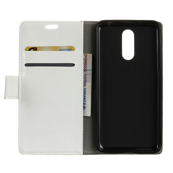 Étui pour LG G7 Fit - Collection Crazy Horse Leather Bookcover - Blanc