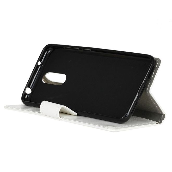 Étui pour LG G7 Fit - Collection Crazy Horse Leather Bookcover - Blanc