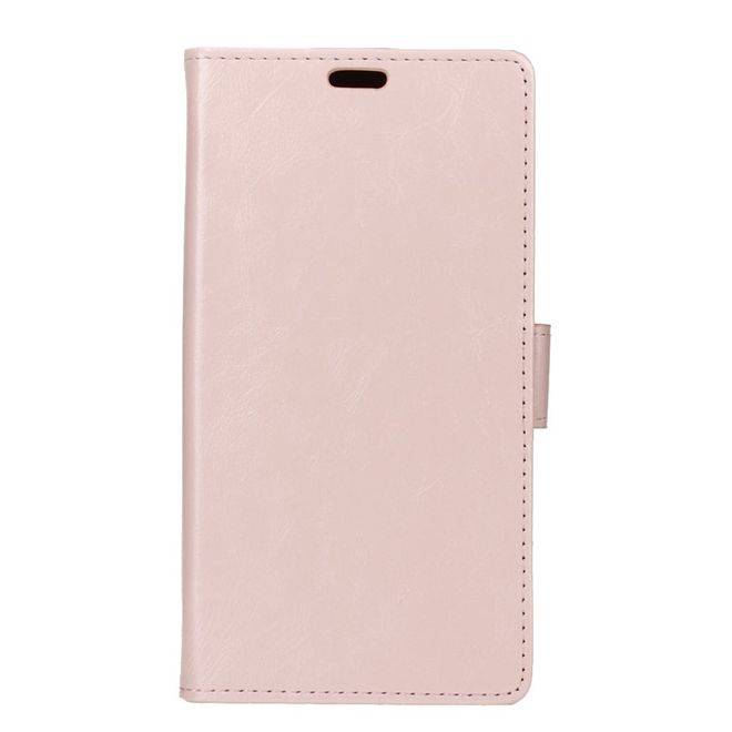 Étui pour LG G7 Fit - Collection Crazy Horse Leather Bookcover - Rose