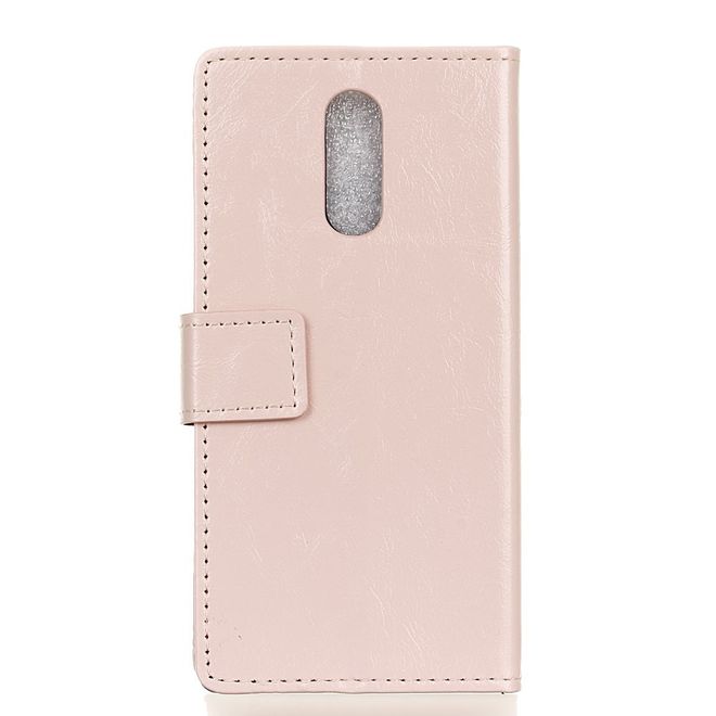Étui pour LG G7 Fit - Collection Crazy Horse Leather Bookcover - Rose