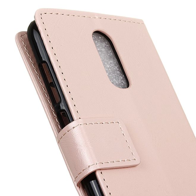 Étui pour LG G7 Fit - Collection Crazy Horse Leather Bookcover - Rose