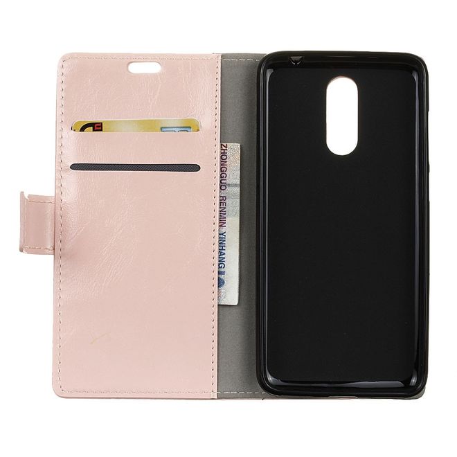 Étui pour LG G7 Fit - Collection Crazy Horse Leather Bookcover - Rose