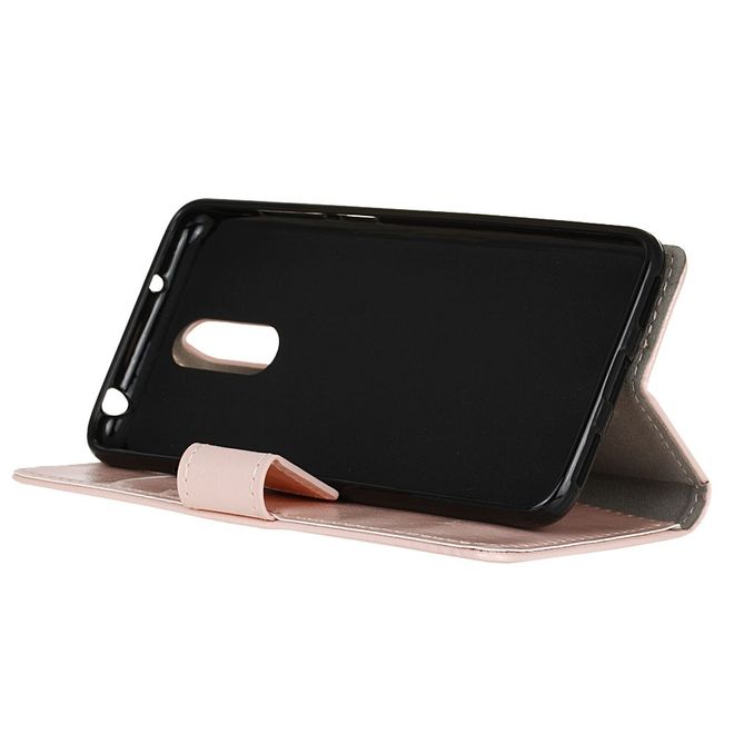 Étui pour LG G7 Fit - Collection Crazy Horse Leather Bookcover - Rose