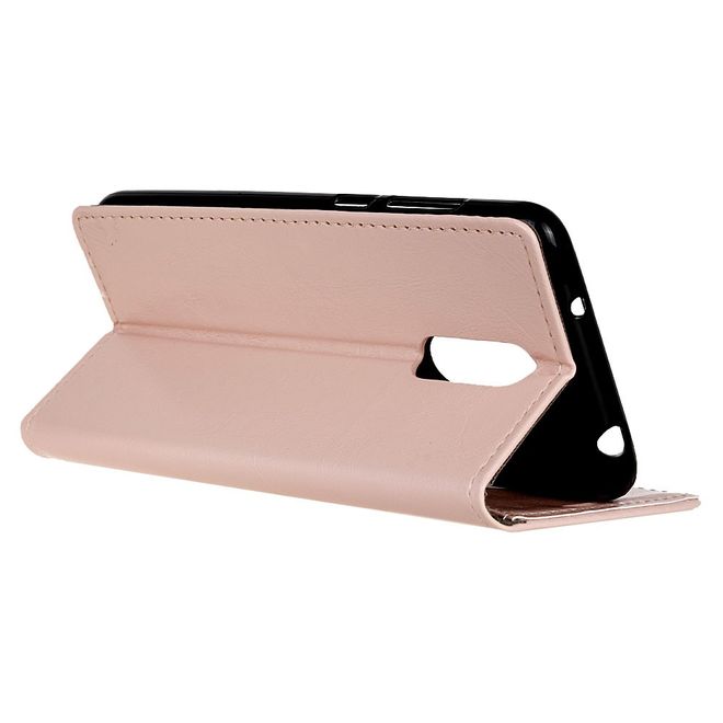 Étui pour LG G7 Fit - Collection Crazy Horse Leather Bookcover - Rose