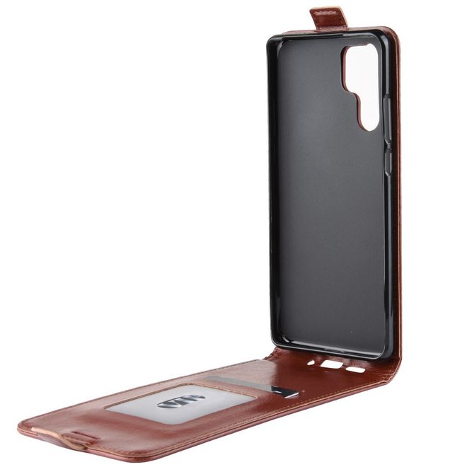 Huawei P30 Pro Handyhülle - Crazy Horse Leder Flipcase - vertikal - braun
