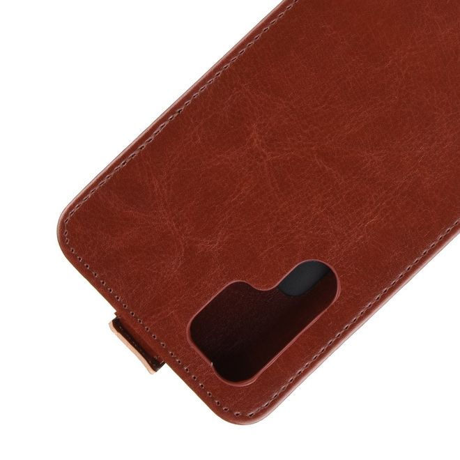Huawei P30 Pro Handyhülle - Crazy Horse Leder Flipcase - vertikal - braun